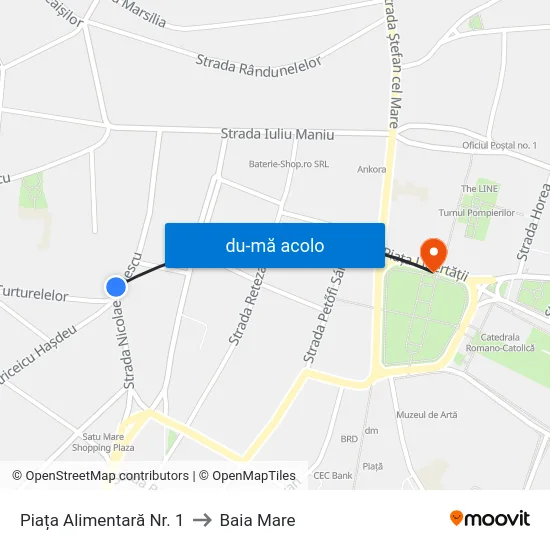 Harta de Piața Alimentară Nr. 1 către Baia Mare