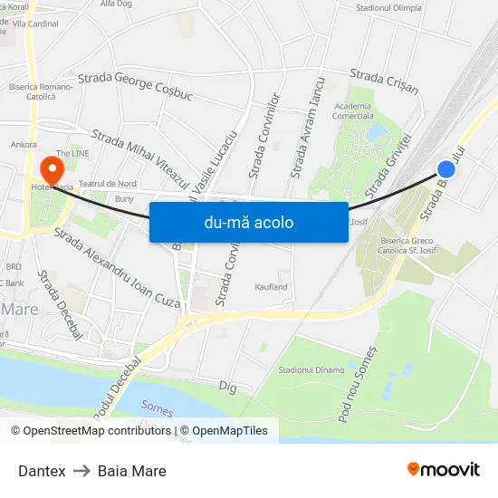 Harta de Dantex către Baia Mare