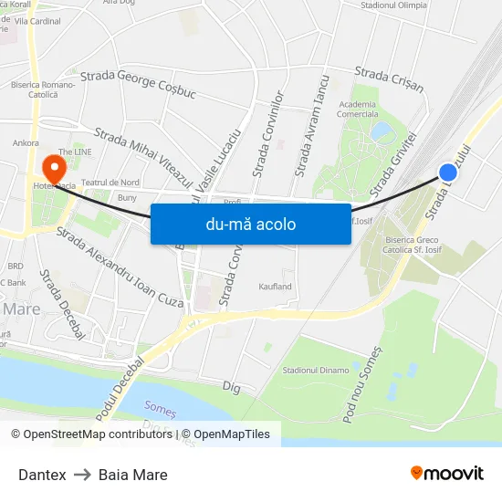 Harta de Dantex către Baia Mare