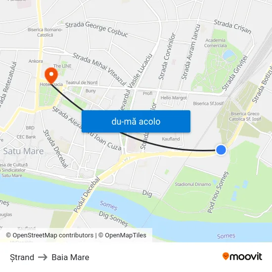 Harta de Ștrand către Baia Mare