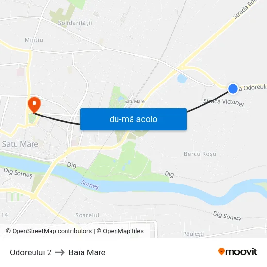 Harta de Odoreului 2 către Baia Mare