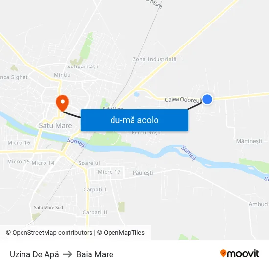 Harta de Uzina De Apă către Baia Mare