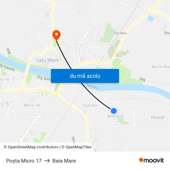 Harta de Poșta Micro 17 către Baia Mare