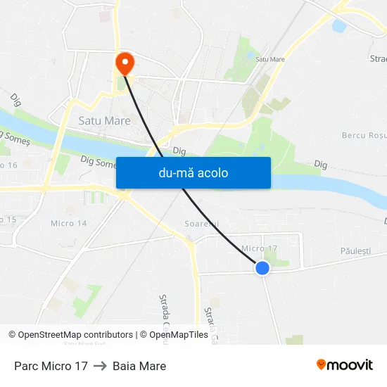 Harta de Parc Micro 17 către Baia Mare