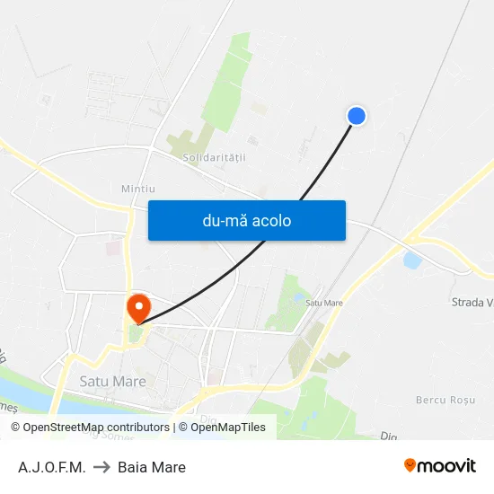 Harta de A.J.O.F.M. către Baia Mare