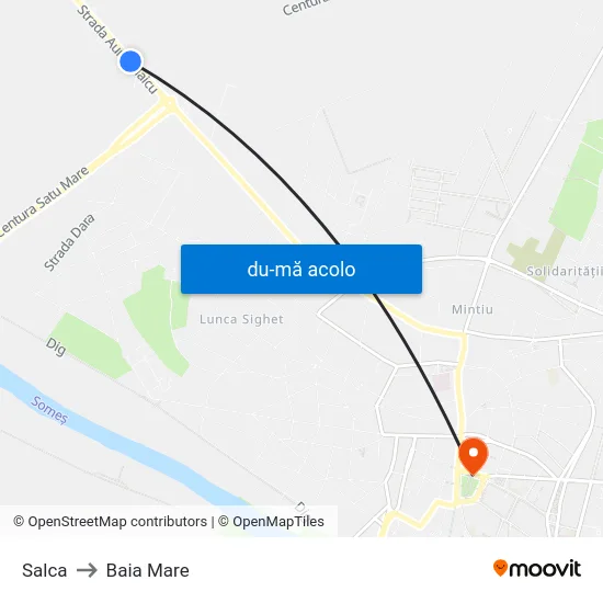 Harta de Salca către Baia Mare