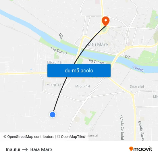 Harta de Inaului către Baia Mare