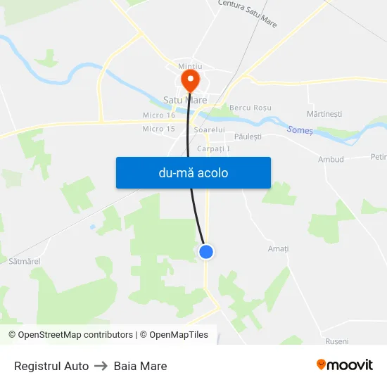 Harta de Registrul Auto către Baia Mare