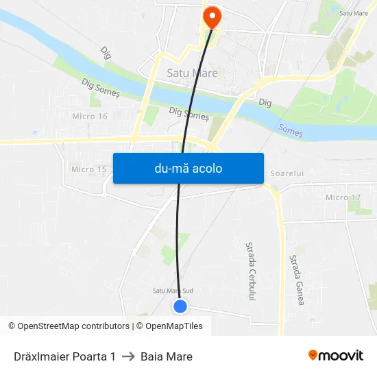 Harta de Dräxlmaier Poarta 1 către Baia Mare