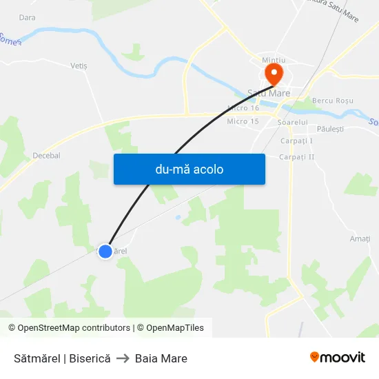 Harta de Sătmărel | Biserică către Baia Mare