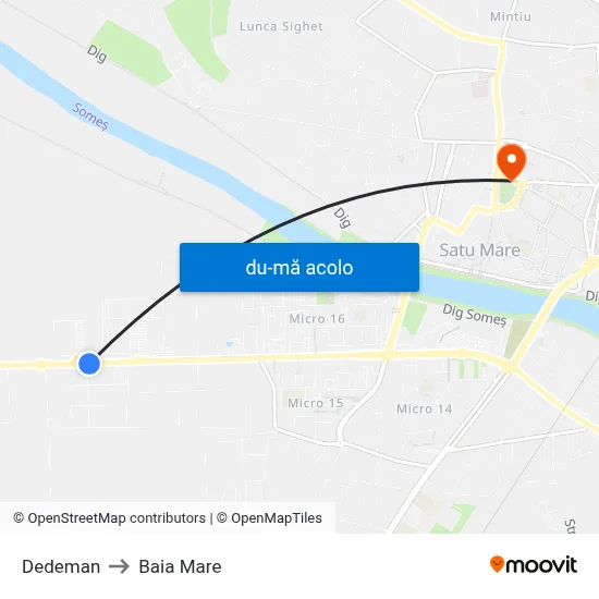 Harta de Dedeman către Baia Mare