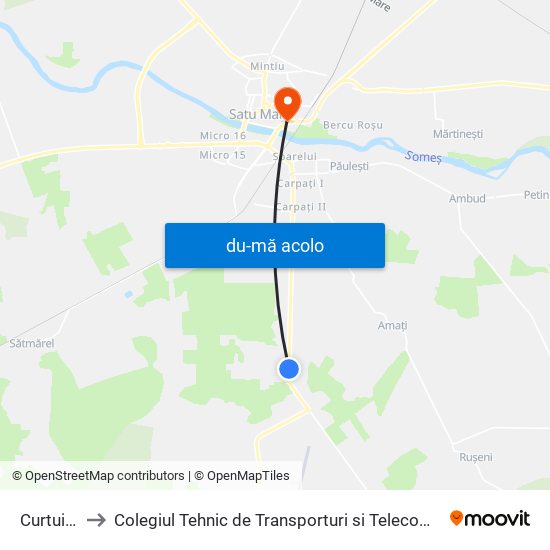 Harta de Curtuiuș 2 către Colegiul Tehnic de Transporturi si Telecomunicatii Ion I.C