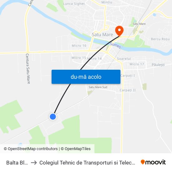 Harta de Balta Blondă către Colegiul Tehnic de Transporturi si Telecomunicatii Ion I.C