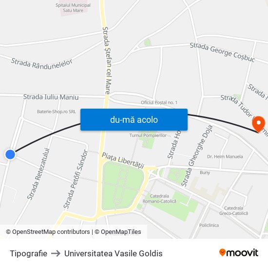 Harta de Tipografie către Universitatea Vasile Goldis