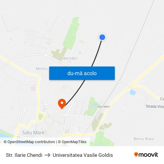 Harta de Str. Ilarie Chendi către Universitatea Vasile Goldis