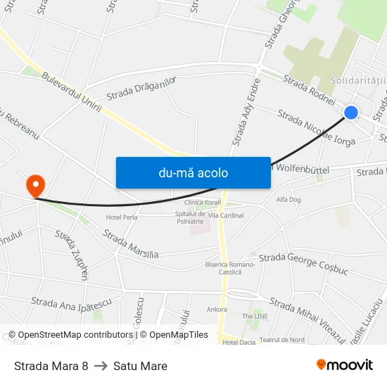 Harta de Strada Mara 8 către Satu Mare