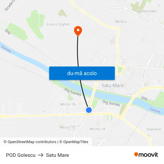 Harta de POD Golescu către Satu Mare