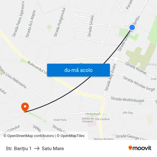 Harta de Str. Barițiu 1 către Satu Mare