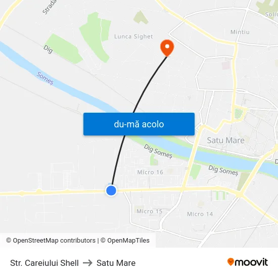 Harta de Str. Careiului Shell către Satu Mare
