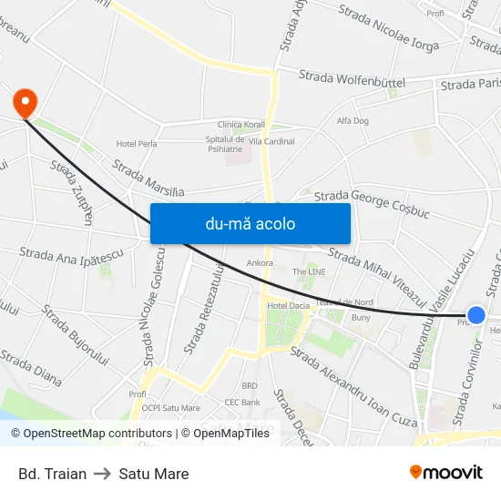 Harta de Bd. Traian către Satu Mare