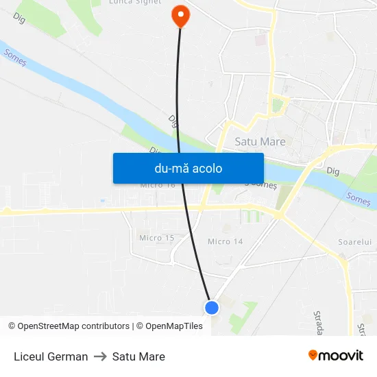 Harta de Liceul German către Satu Mare