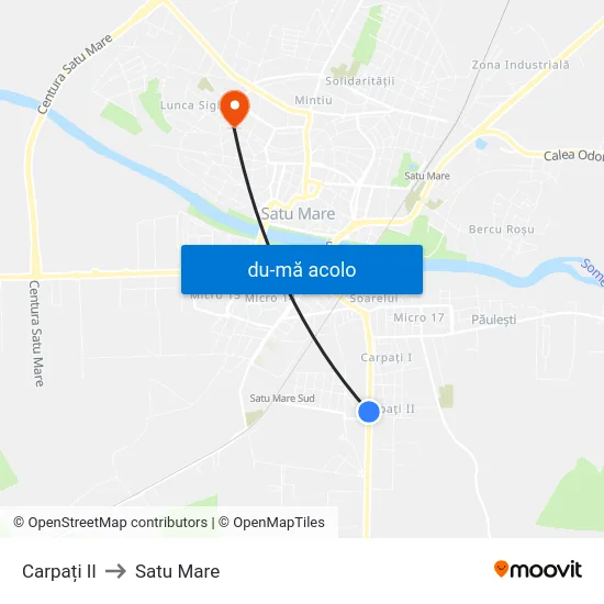 Harta de Carpați II către Satu Mare