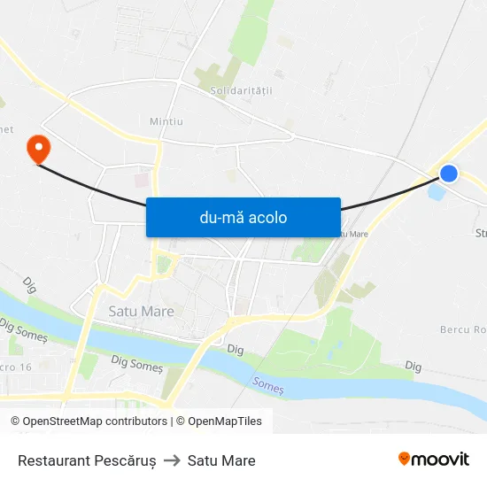 Harta de Restaurant Pescăruș către Satu Mare