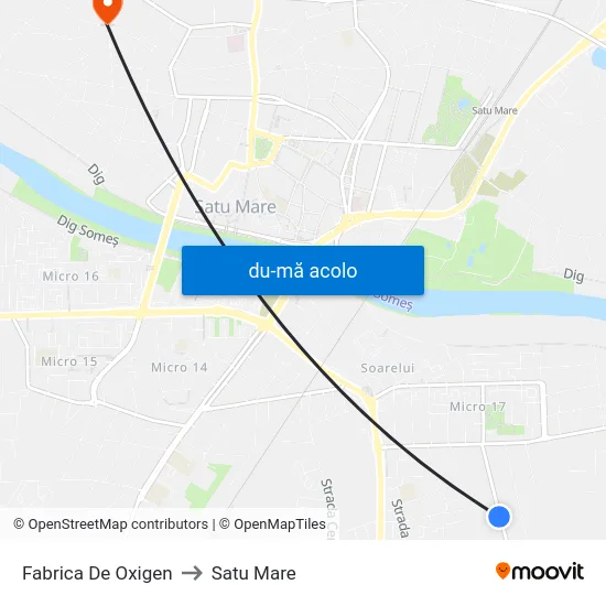 Harta de Fabrica De Oxigen către Satu Mare