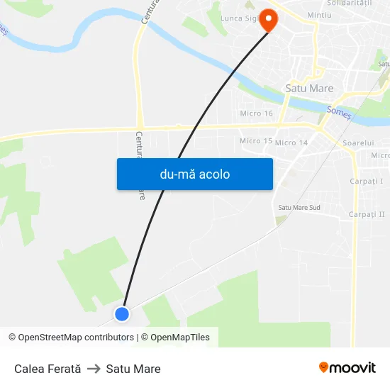 Harta de Calea Ferată către Satu Mare