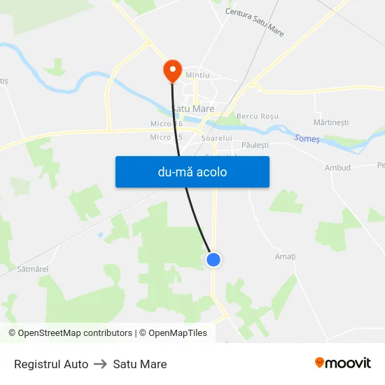 Harta de Registrul Auto către Satu Mare