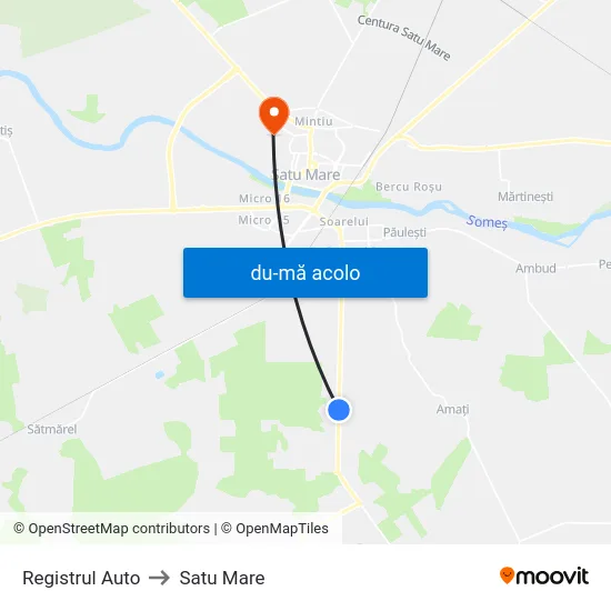 Harta de Registrul Auto către Satu Mare