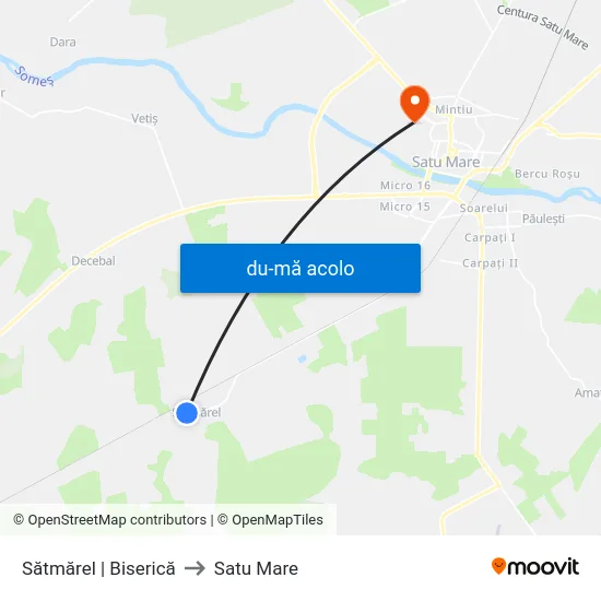 Harta de Sătmărel | Biserică către Satu Mare
