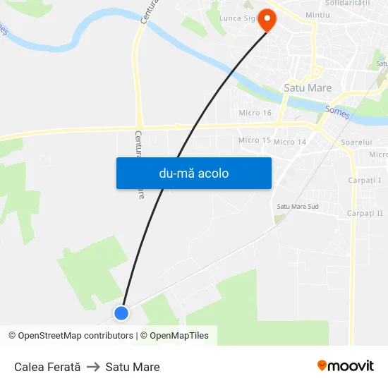 Harta de Calea Ferată către Satu Mare