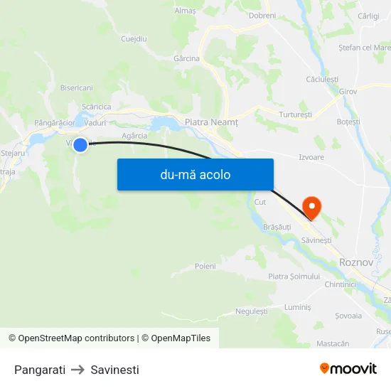 Harta de Pangarati către Savinesti