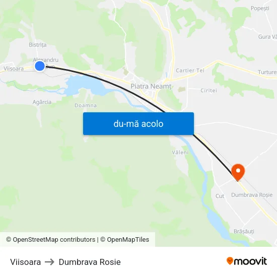Harta de Viisoara către Dumbrava Rosie