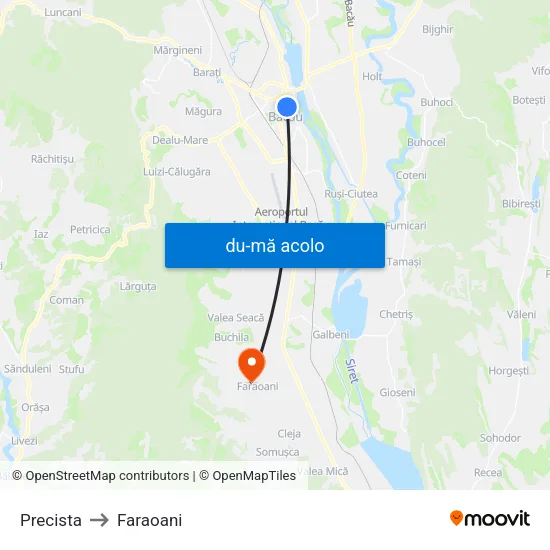 Harta de Precista către Faraoani