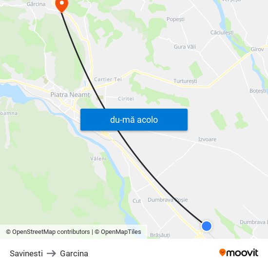 Harta de Savinesti către Garcina