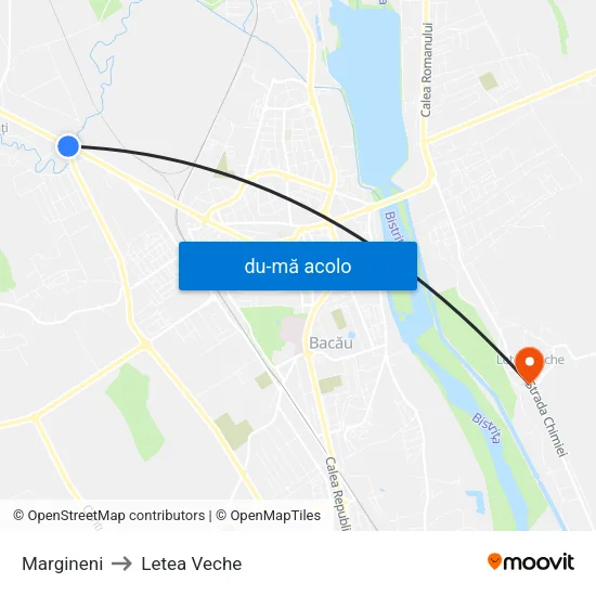 Harta de Margineni către Letea Veche