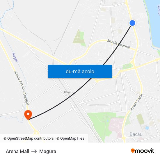 Harta de Arena Mall către Magura