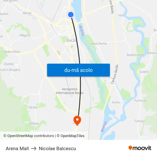 Harta de Arena Mall către Nicolae Balcescu