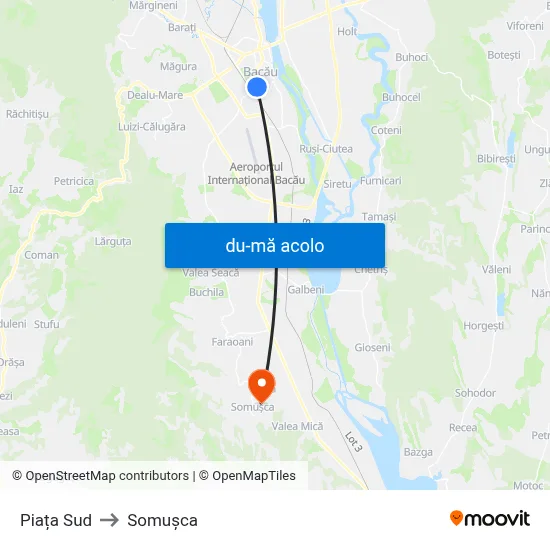 Harta de Piața Sud către Somușca