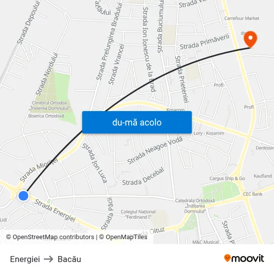 Harta de Energiei către Bacău