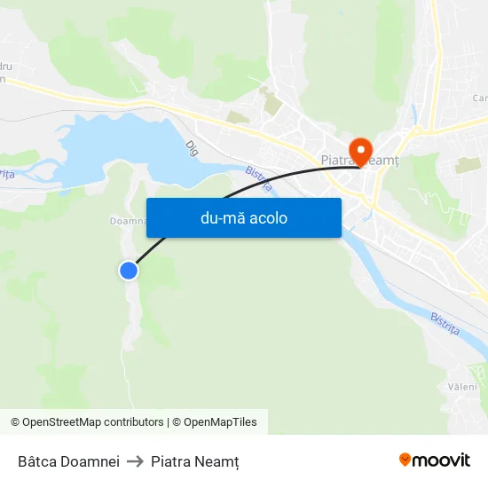 Harta de Bâtca Doamnei către Piatra Neamț