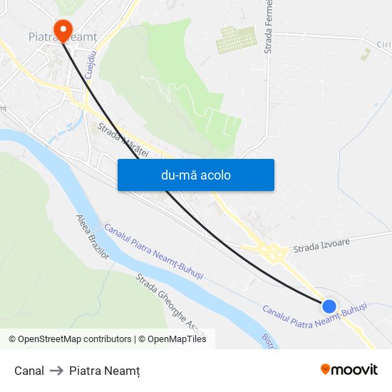 Harta de Canal către Piatra Neamț