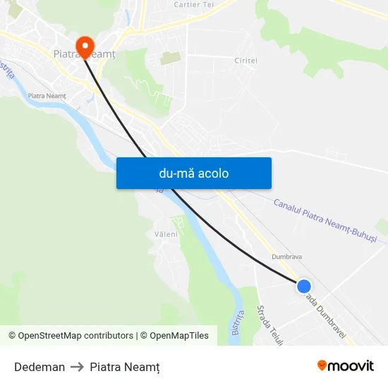 Harta de Dedeman către Piatra Neamț