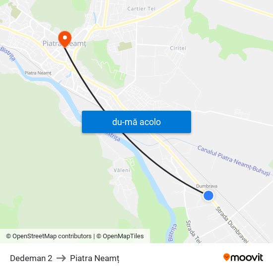 Harta de Dedeman 2 către Piatra Neamț