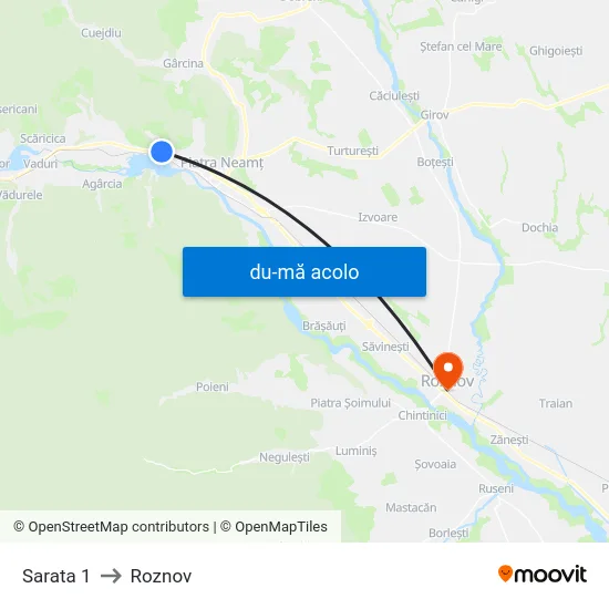 Harta de Sarata 1 către Roznov