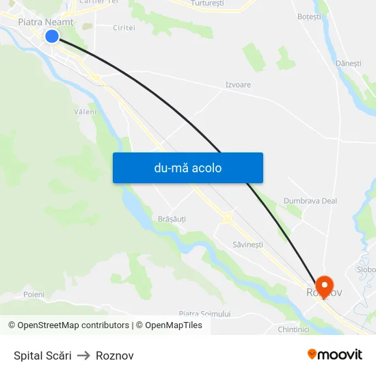 Harta de Spital Scări către Roznov