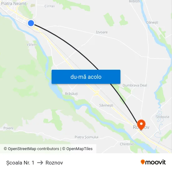 Harta de Școala Nr. 1 către Roznov