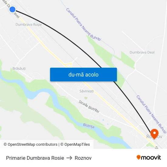 Harta de Primarie Dumbrava Rosie către Roznov